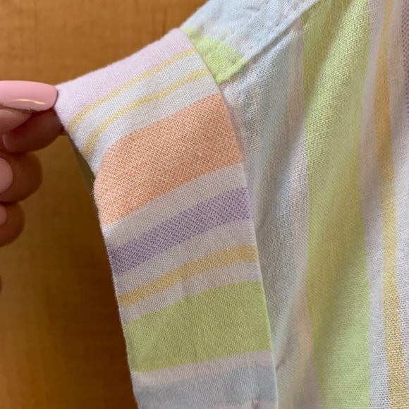 (K259) NWT, Wonder Nation Girls Plus Sz 14-16 Linen Camp Top, Tie Front 1 pocket - Picture 5 of 12